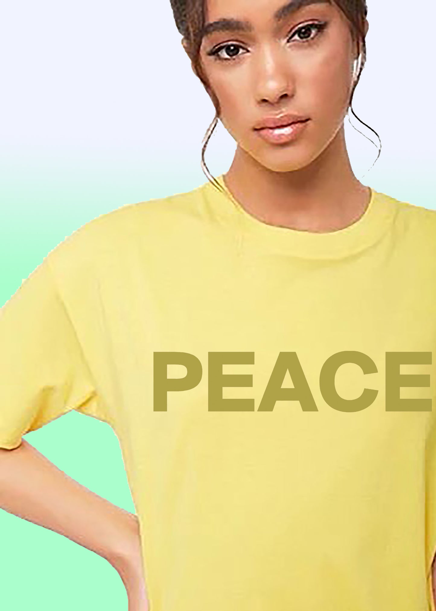 VLAM Women Minimal Print Peace Tshirt