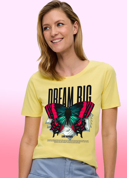 VLAM Dream Big Butterfly Print Womens Tshirt