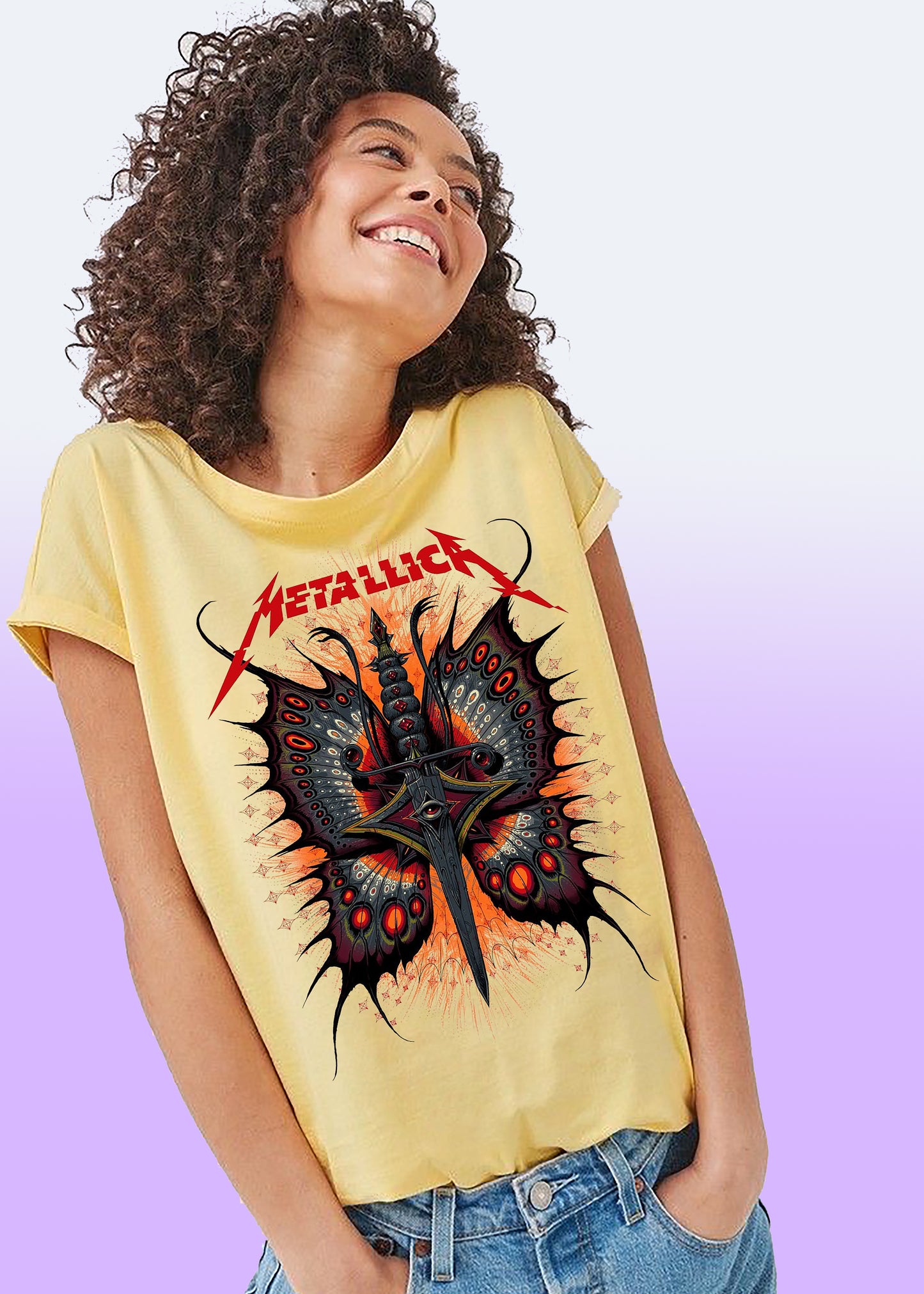 VLAM Metallica Butterfly Women T-shirt