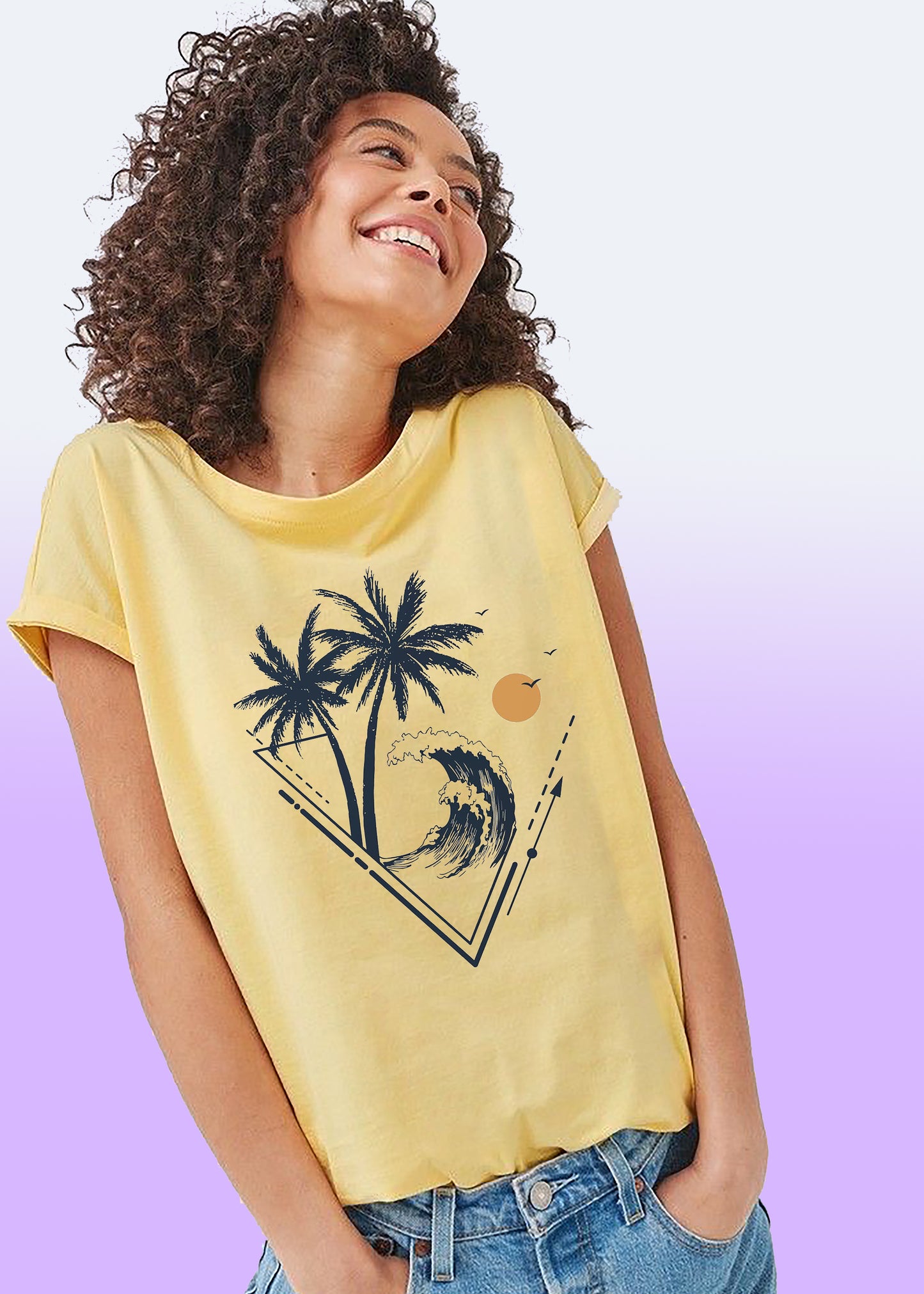VLAM Graphic Wave Art Women Tshirt