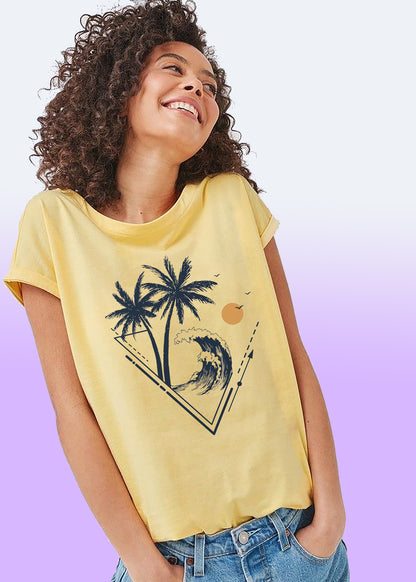 VLAM Graphic Wave Art Women Tshirt