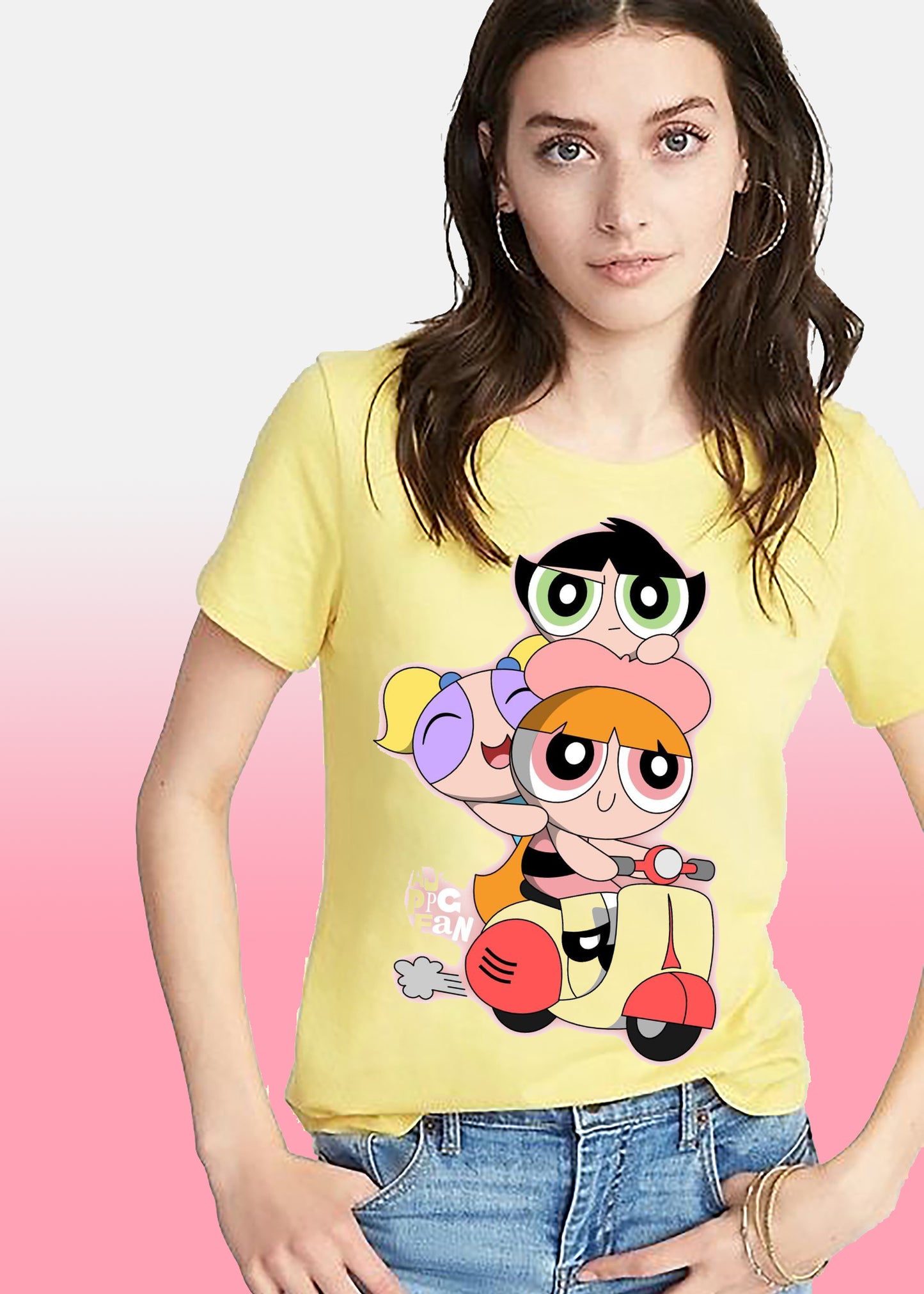 VLAM Funny Powerpuff Scooter Womens Tshirt