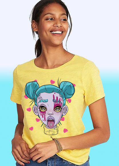 VLAM Women Trippy Girl Art Tshirt