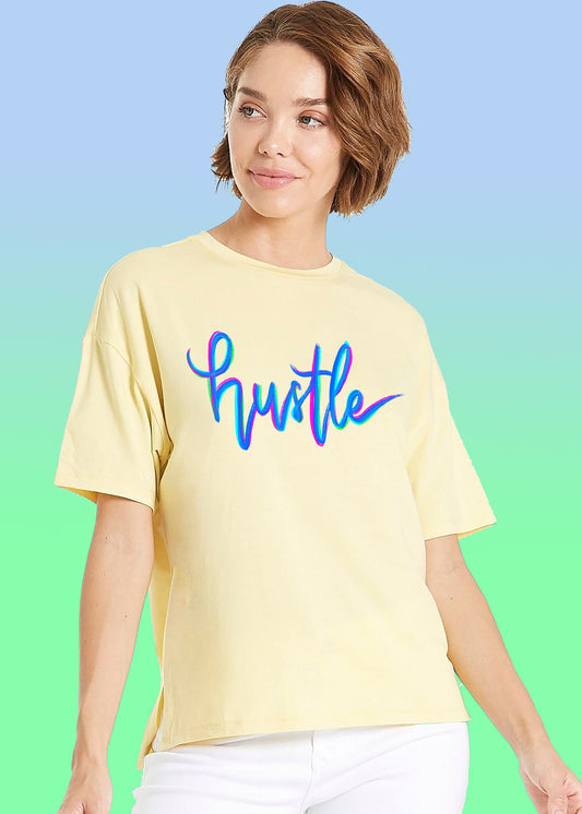 VLAM Hustle Print Trendy Women Tshirt