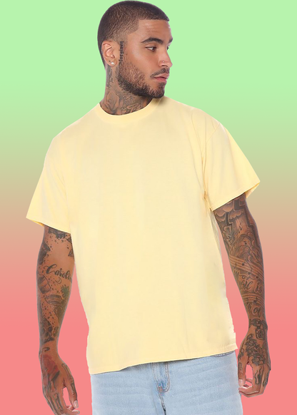 VLAM Oversized Fit Yellow Solid Tshirt