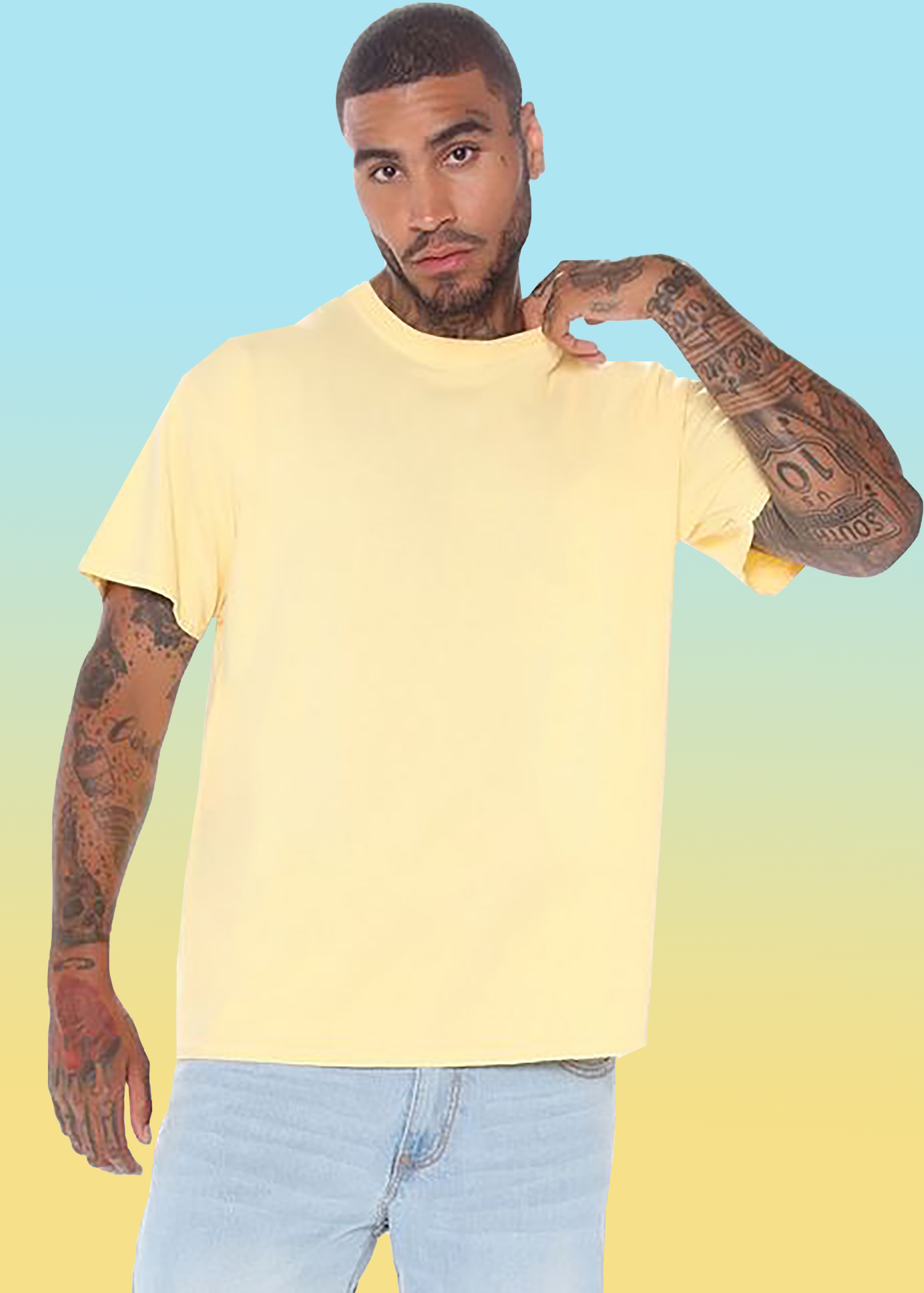 VLAM Oversized Fit Yellow Solid Tshirt