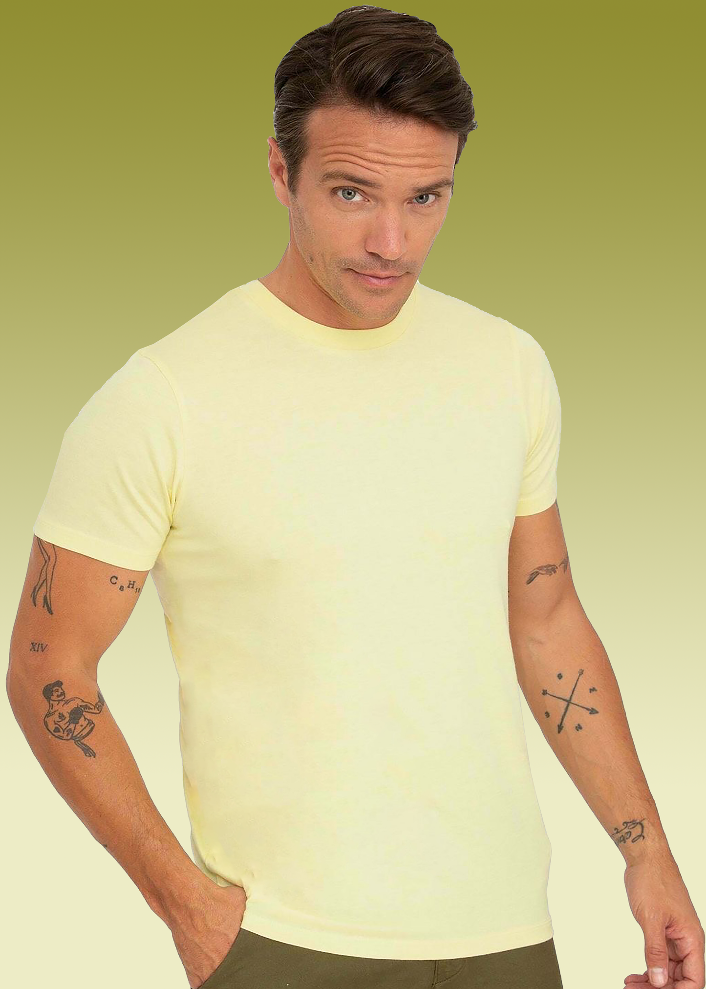 VLAM Regular Fit Yellow Solid Tshirt