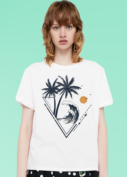 VLAM Graphic Wave Art Women Tshirt
