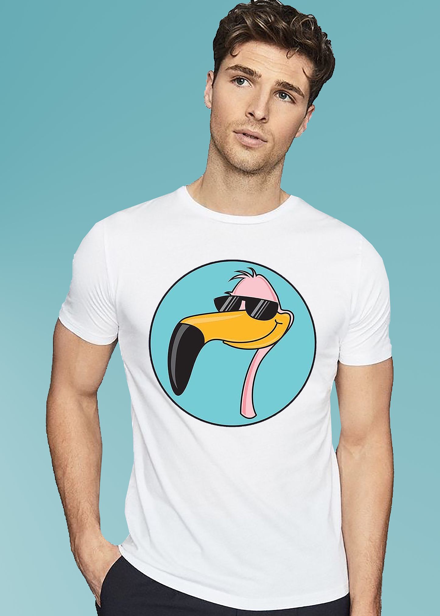 VLAM Mens Funny Flamingo T-shirt