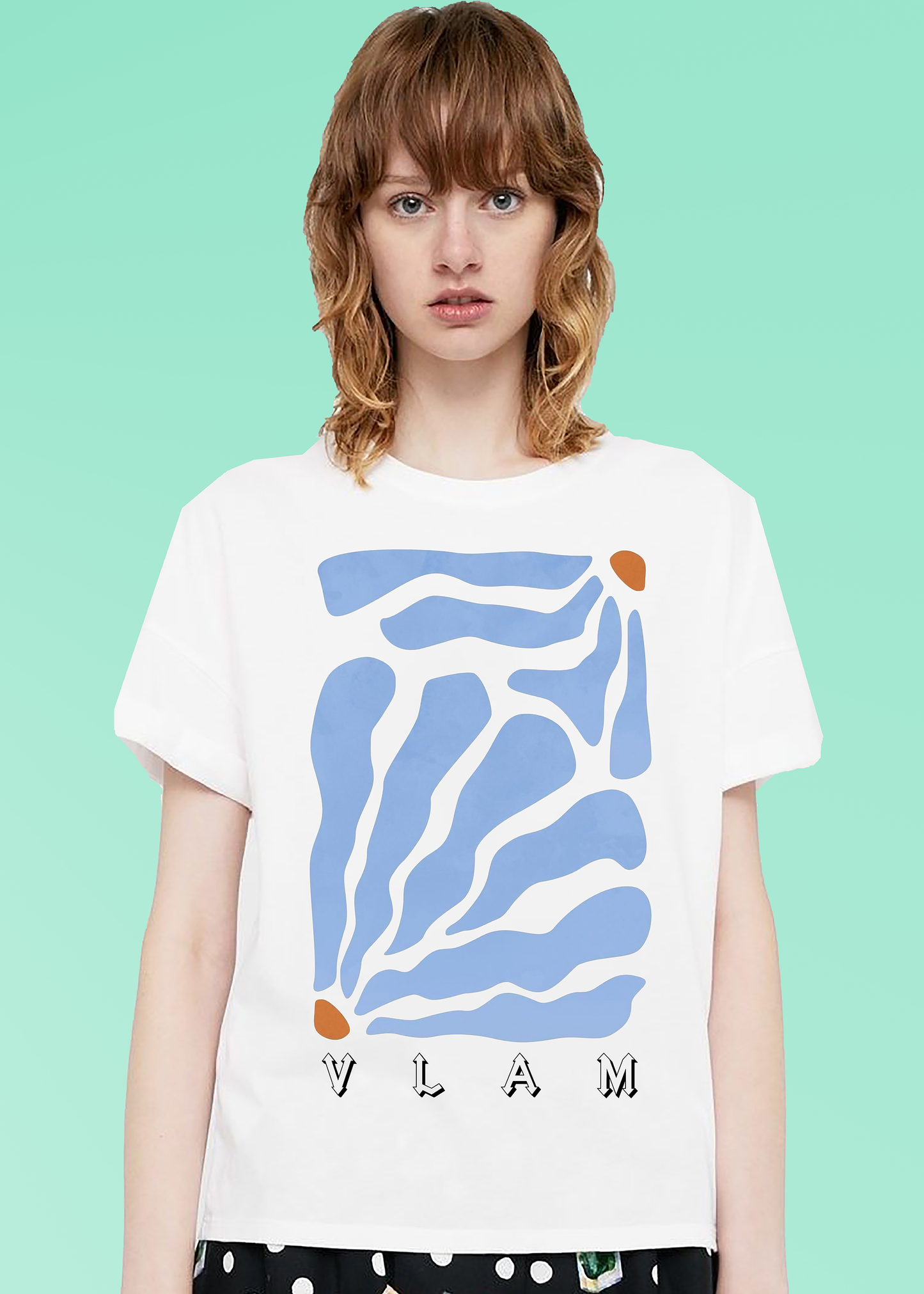 VLAM Blue Aesthetic Art Women T-shirt