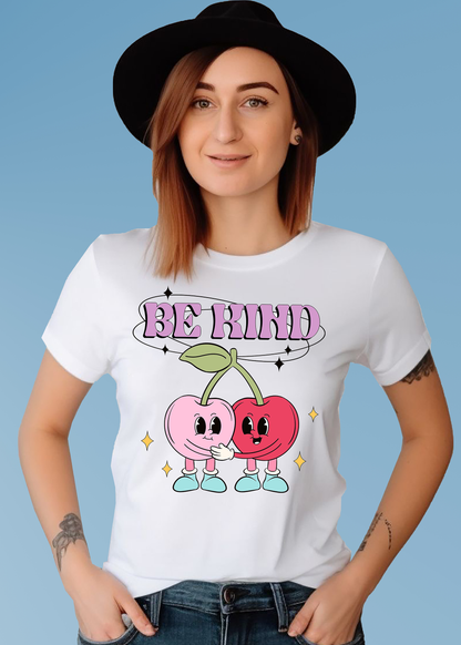 VLAM Be Kind Cherry Print Women Tshirt