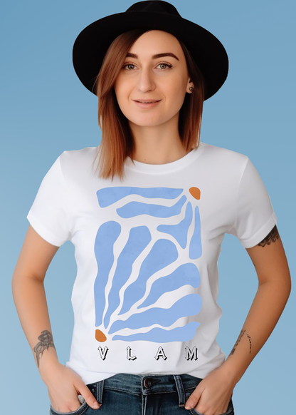 VLAM Blue Aesthetic Art Women T-shirt