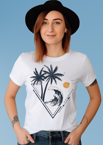 VLAM Graphic Wave Art Women Tshirt