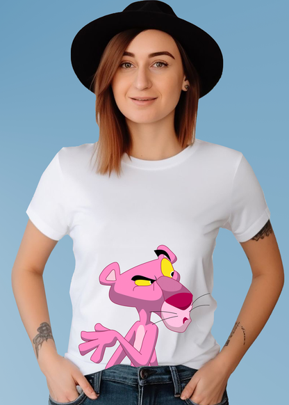 VLAM Pink Cartoon Print Womens T-shirt