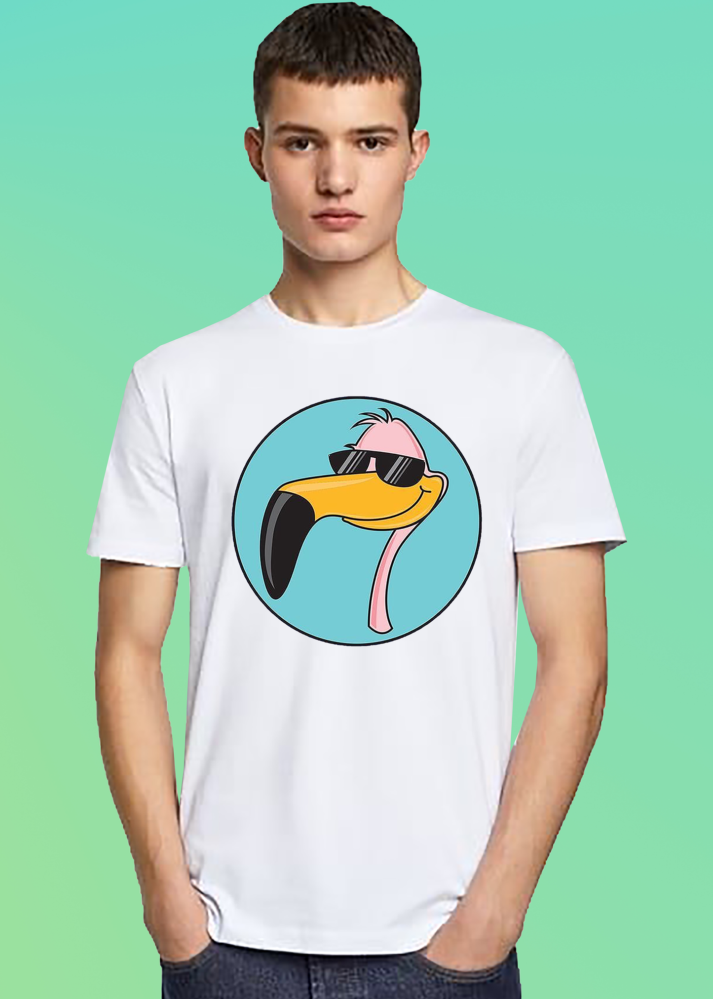 VLAM Mens Funny Flamingo T-shirt