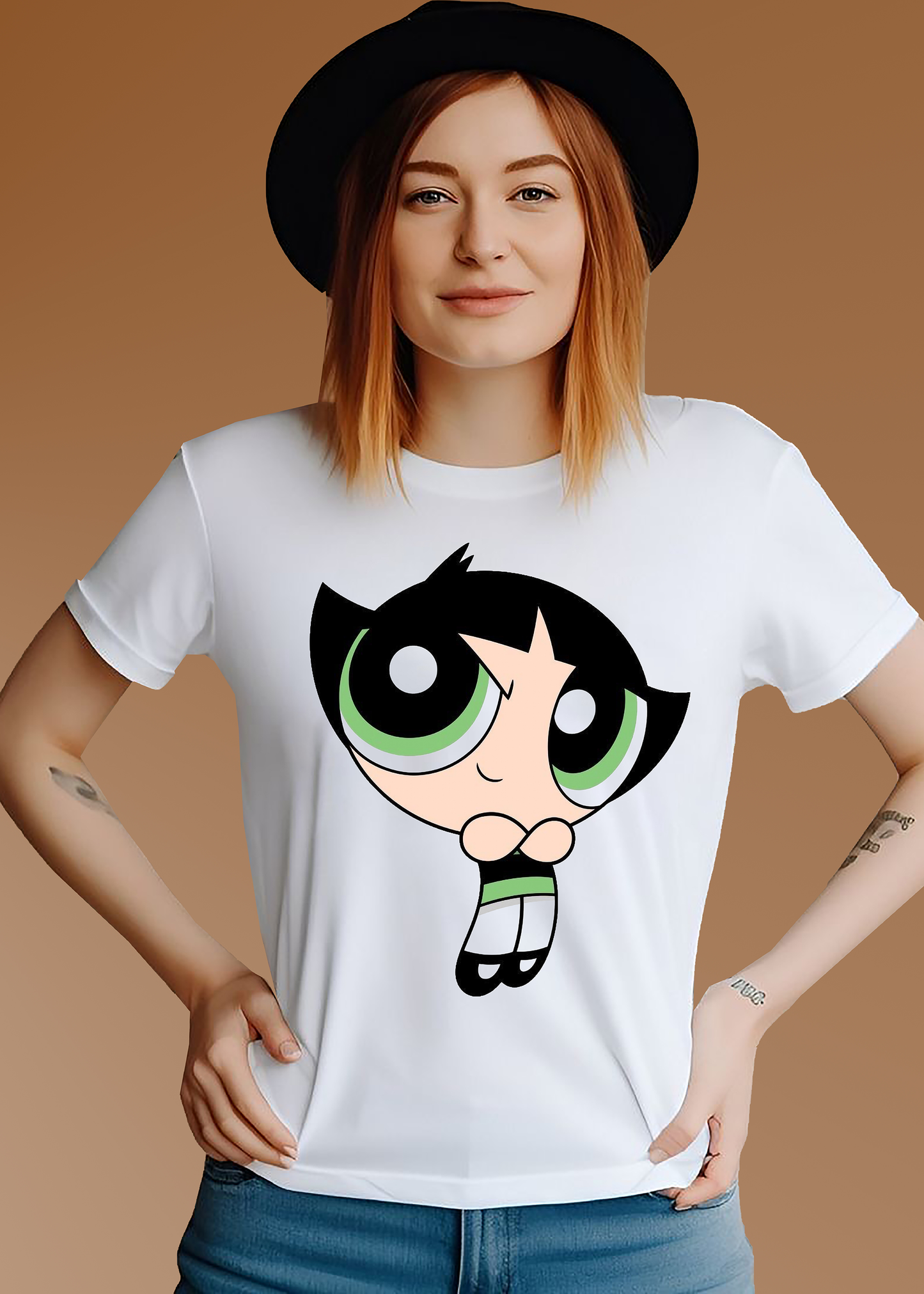 VLAM Buttercup Powerpuff Cartoon Womens T-shirt