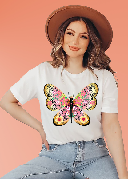 VLAM Trendy Butterfly Design Women Tshirt