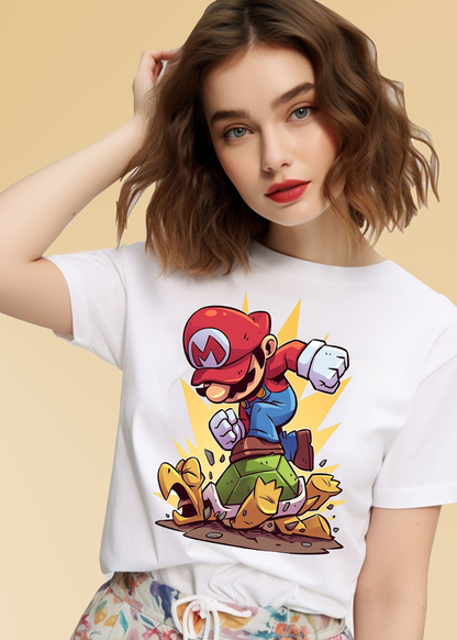 VLAM Super Mario Print Womens T-shirt