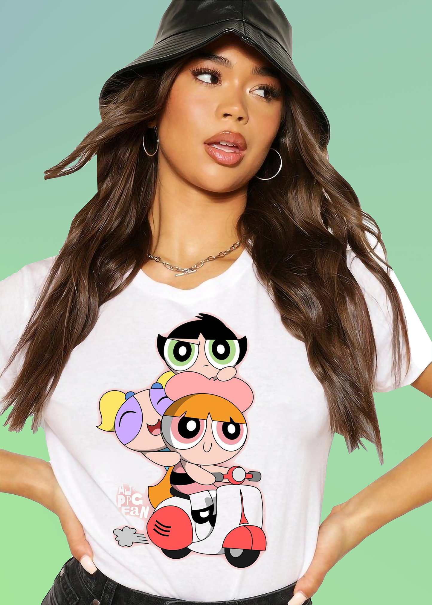 VLAM Funny Powerpuff Scooter Womens Tshirt