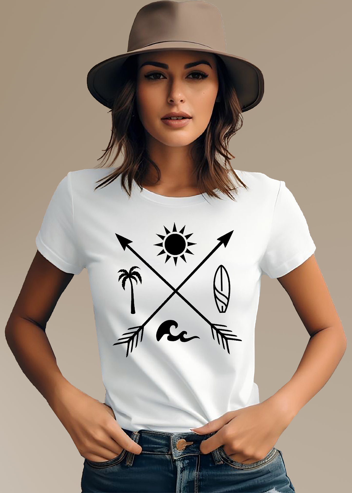 VLAM Minimal Nature Art Tshirt For Women