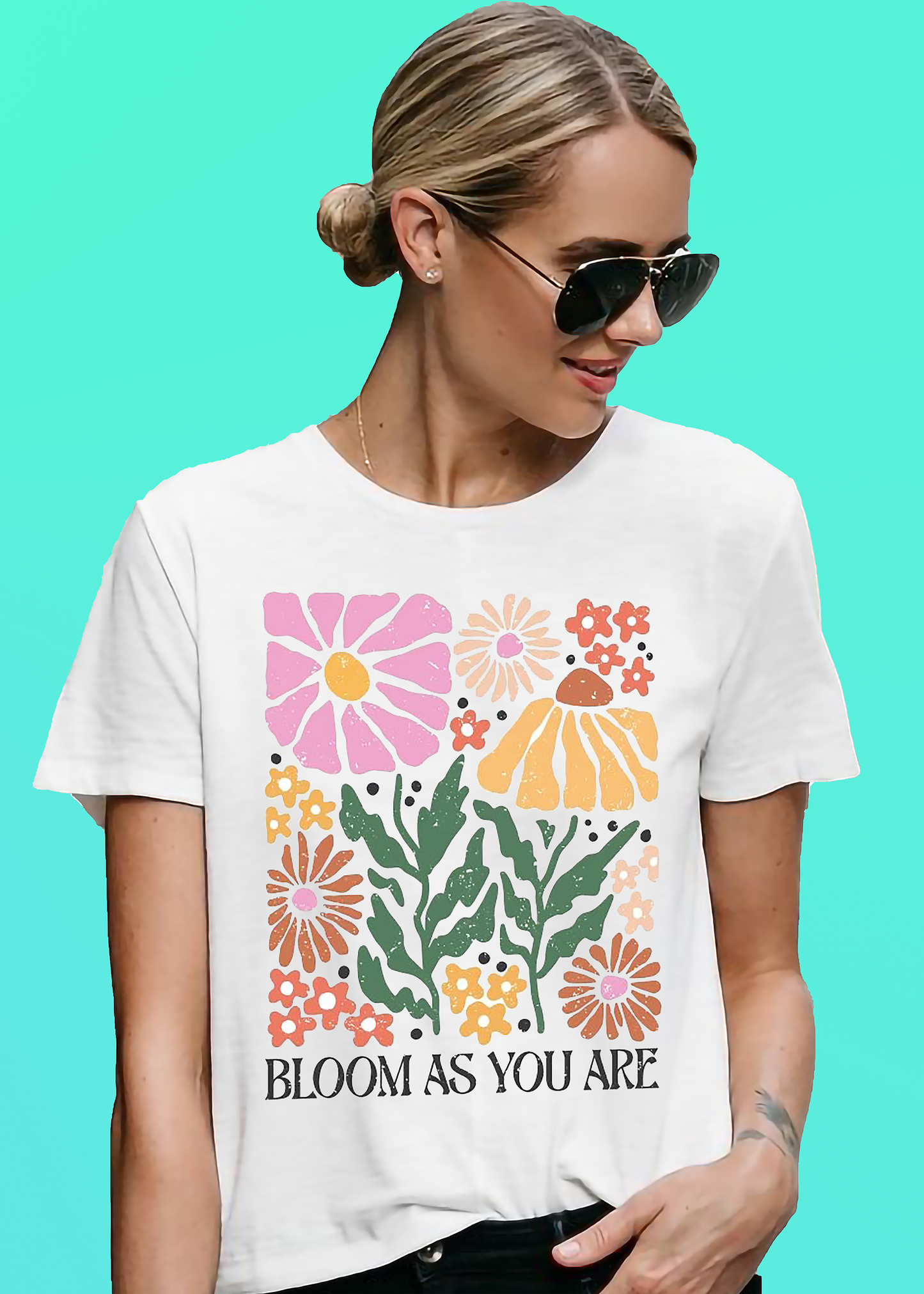 VLAM Bloom As You Are Floral Womens Tshirt