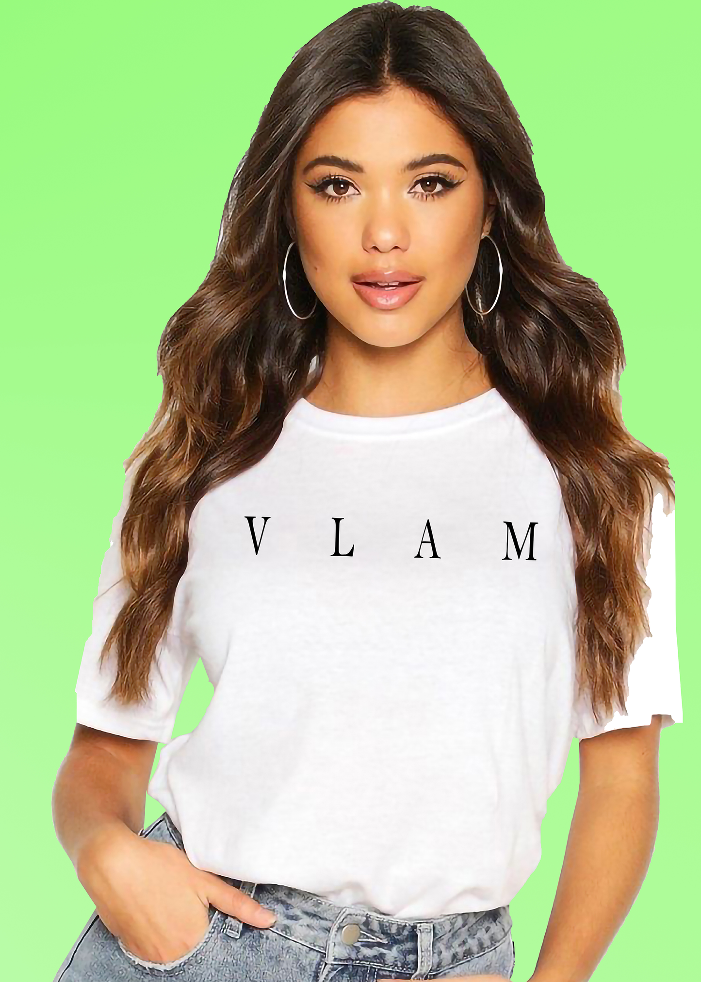 VLAM Green Dragon Back Printed Women Tshirt