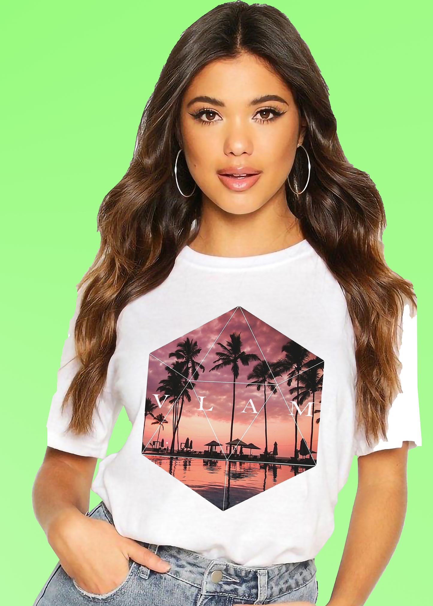 VLAM Sunset Design Womens Tshirt