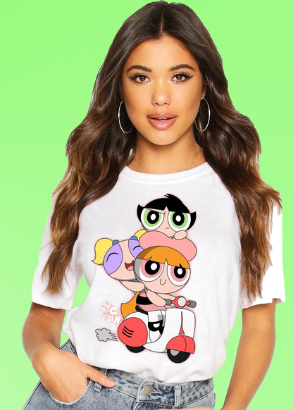 VLAM Funny Powerpuff Scooter Womens Tshirt