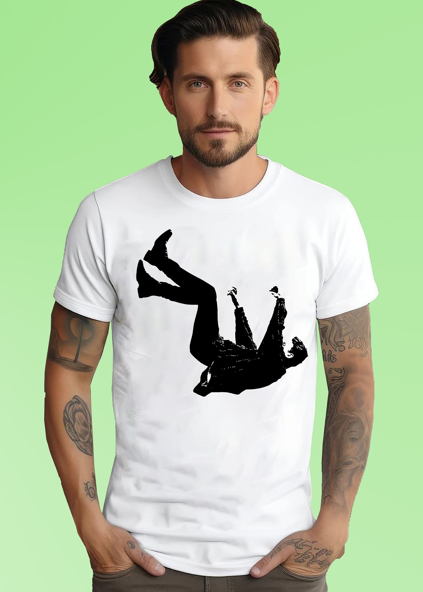 VLAM Falling Man GraphIc Printed Tshirt
