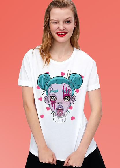 VLAM Women Trippy Girl Art Tshirt