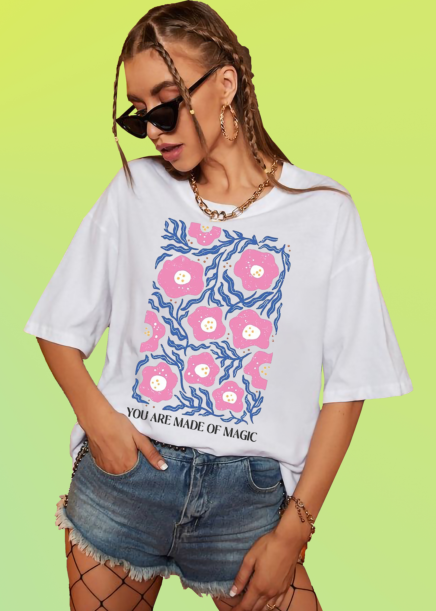 VLAM Trendy Flower Art Womens Tshirt