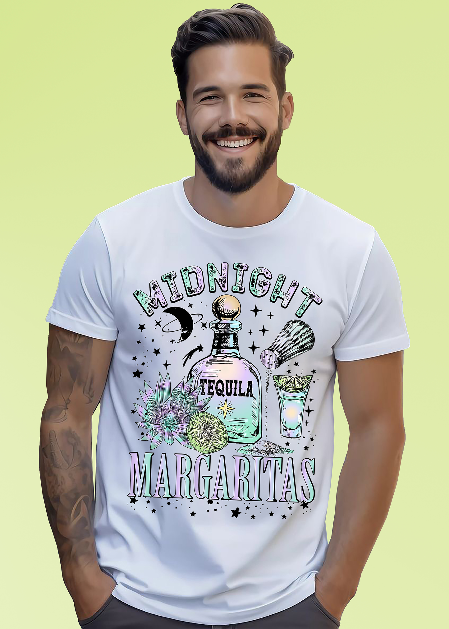 VLAM Mens Midnight Margaritas Graphic T-shirt
