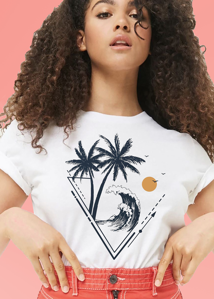 VLAM Graphic Wave Art Women Tshirt