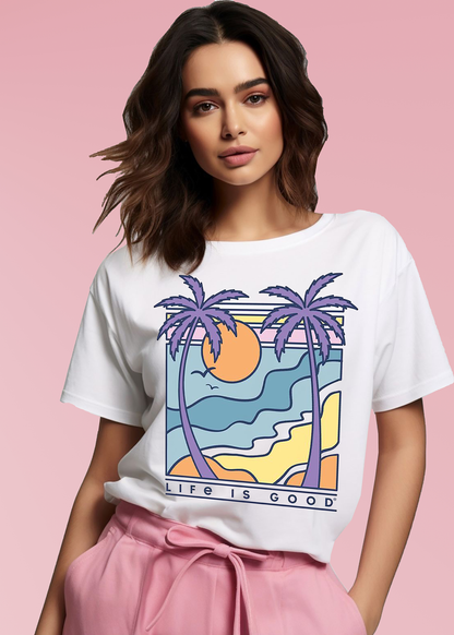 VLAM Life Is Good Graphic Women Tshirt
