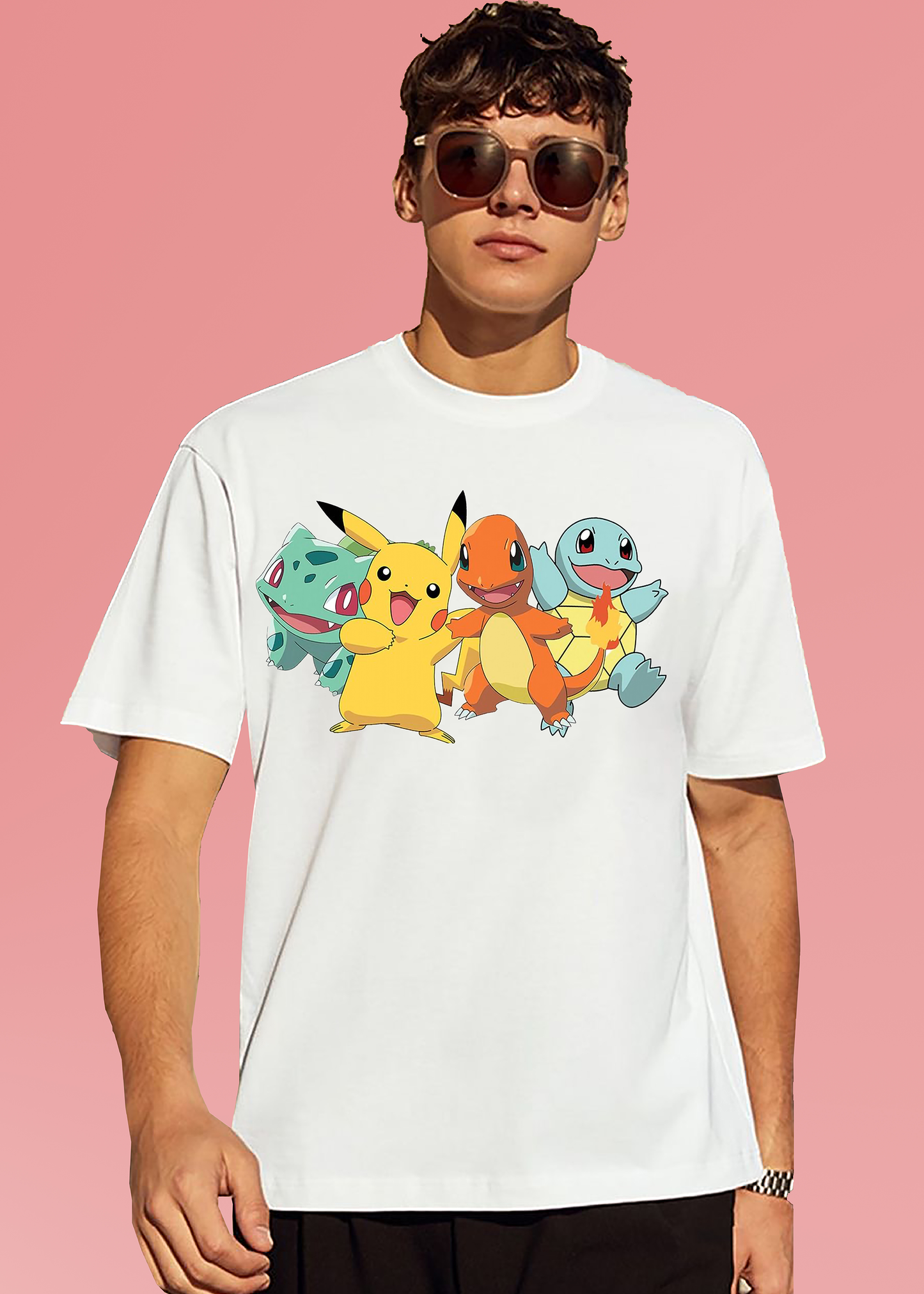 VLAM Mens Pokemon Cartoon Printed Tshirt