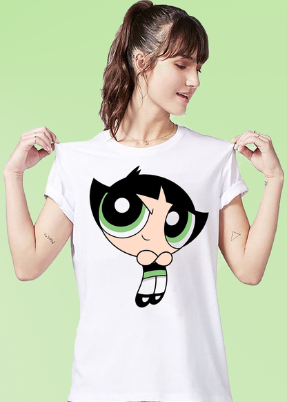 VLAM Buttercup Powerpuff Cartoon Womens T-shirt
