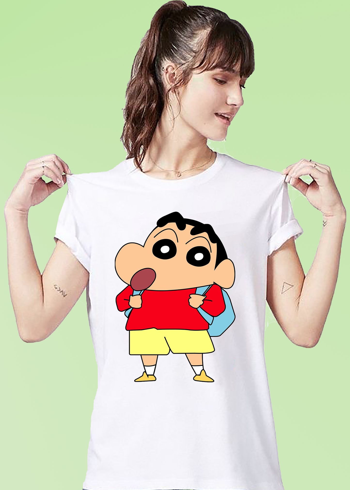 VLAM Shinchan Cartoon T-shirt For Women