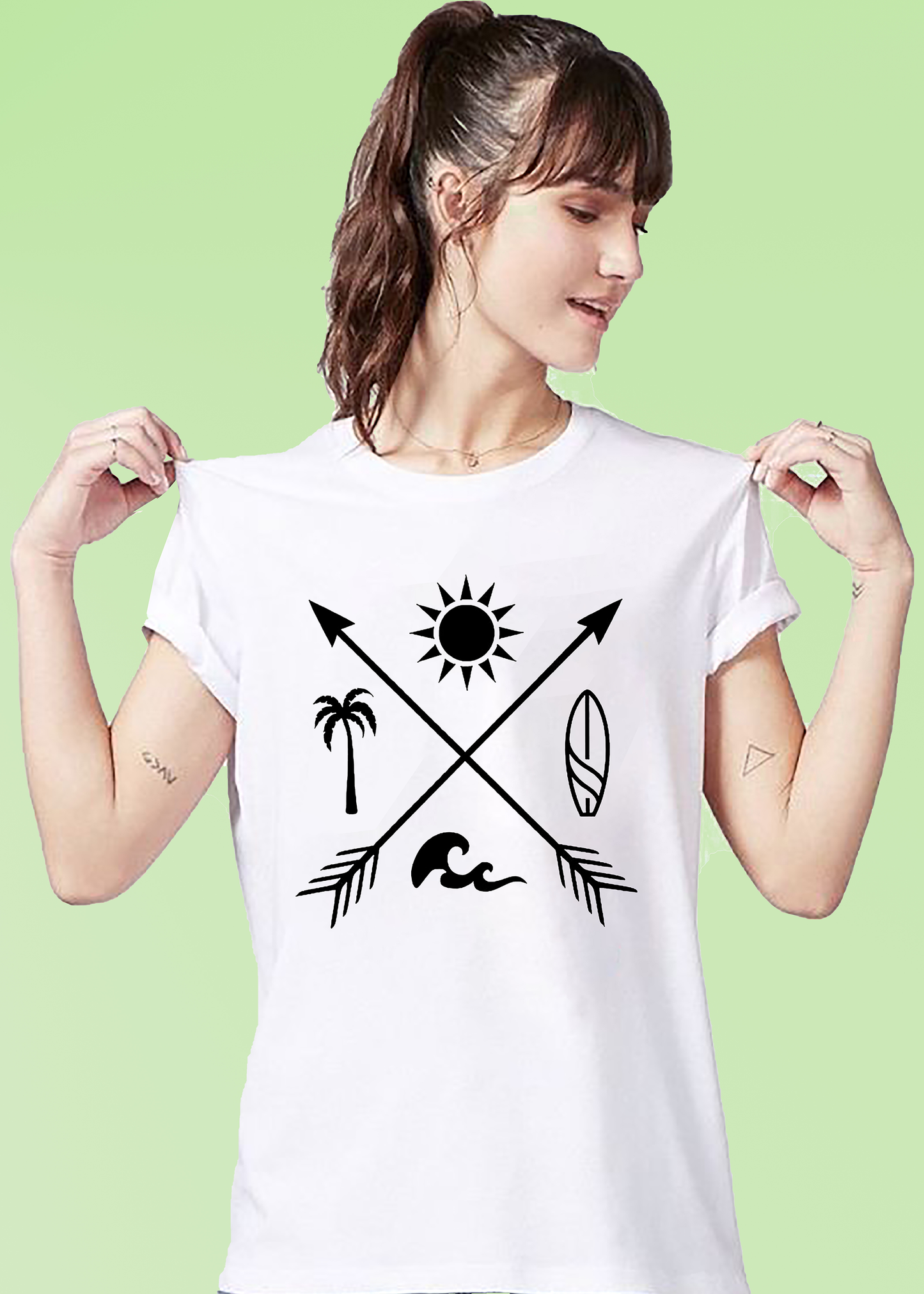 VLAM Minimal Nature Art Tshirt For Women